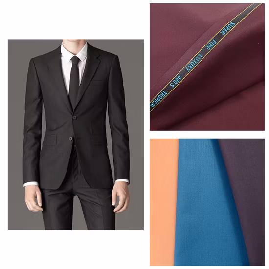 Tejido de lana de diseño mini de cuatro colores para chaqueta de hombre