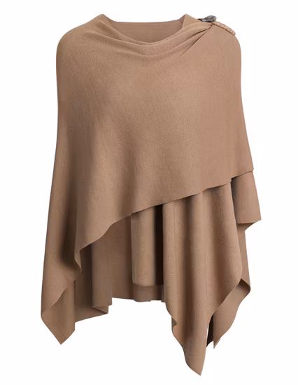 Poncho De Punto De Lana De Cachemira